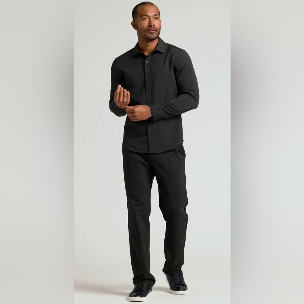 NIP True Classic Men’s Black Long Sleeve Performance Dress Shirt Sz 2XL